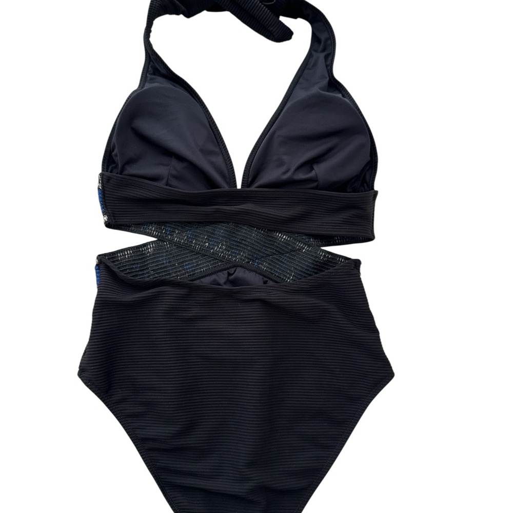 Cupshe Black and Blue Patterned One Piece NEW - Picture 7 of 9